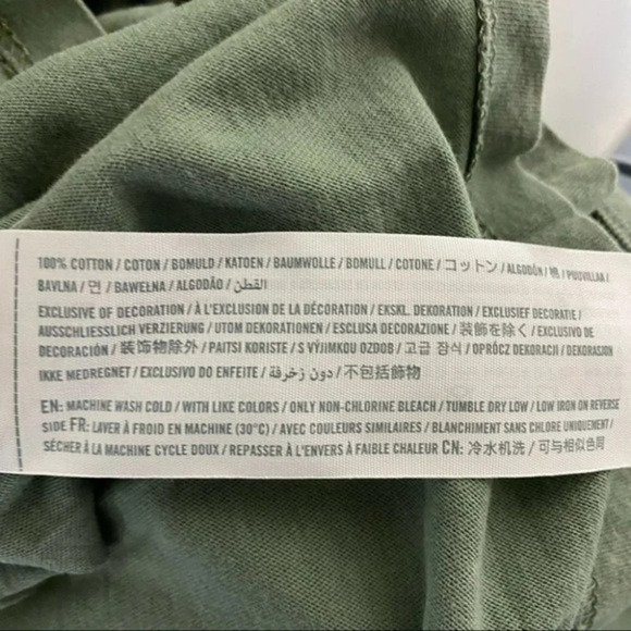 Abercrombie & Fitch M acid washed army green distressed T-shirt - Picture 5 of 6